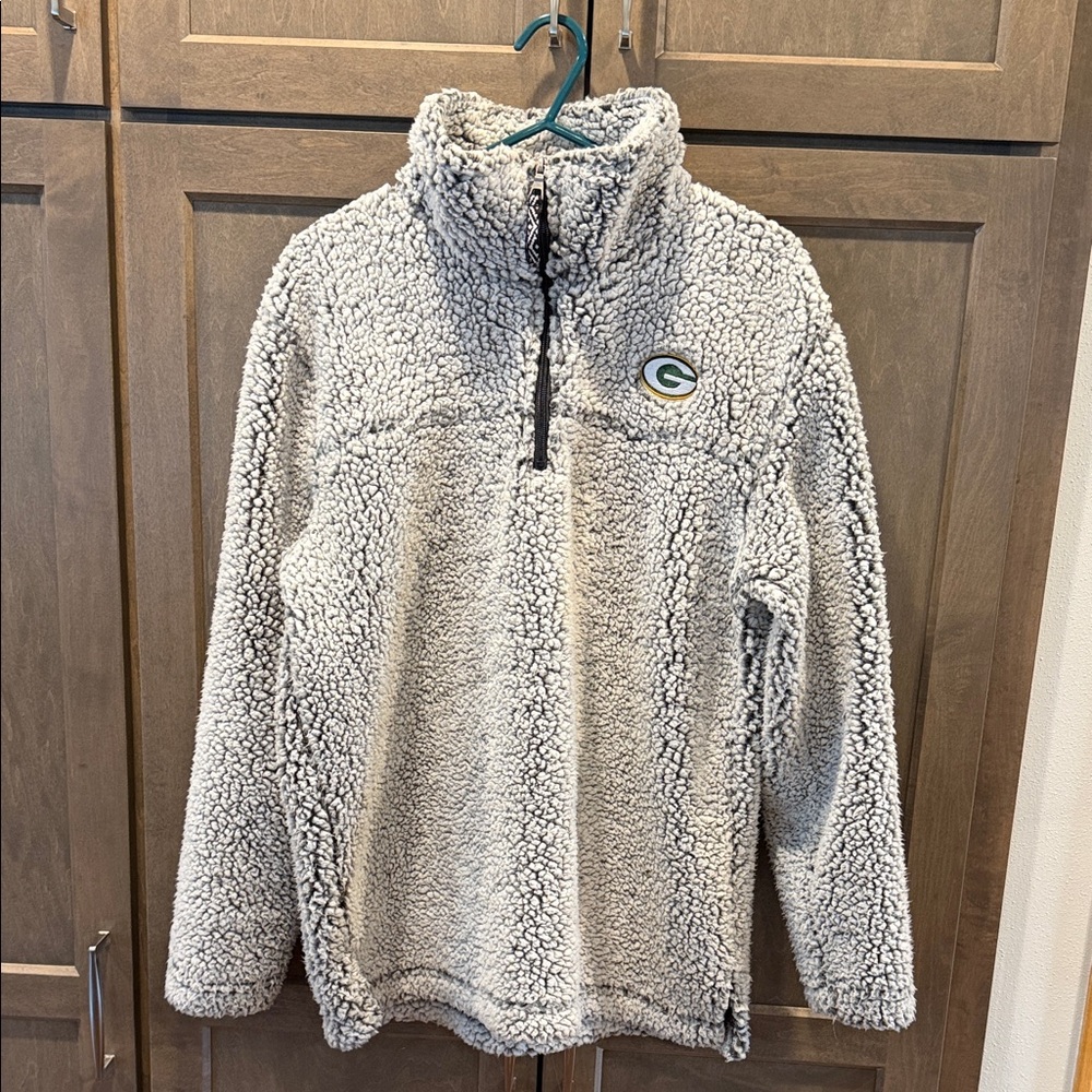 Women’s Green Bay Packers Sherpa Quarter-Zip Pullover Size Medium